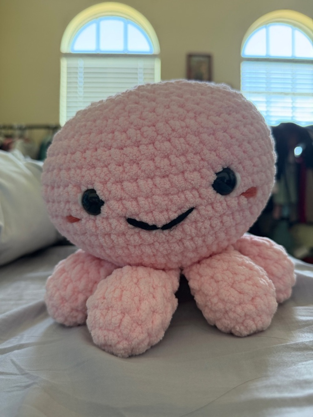Plush Pink Crochet Octopus Plush